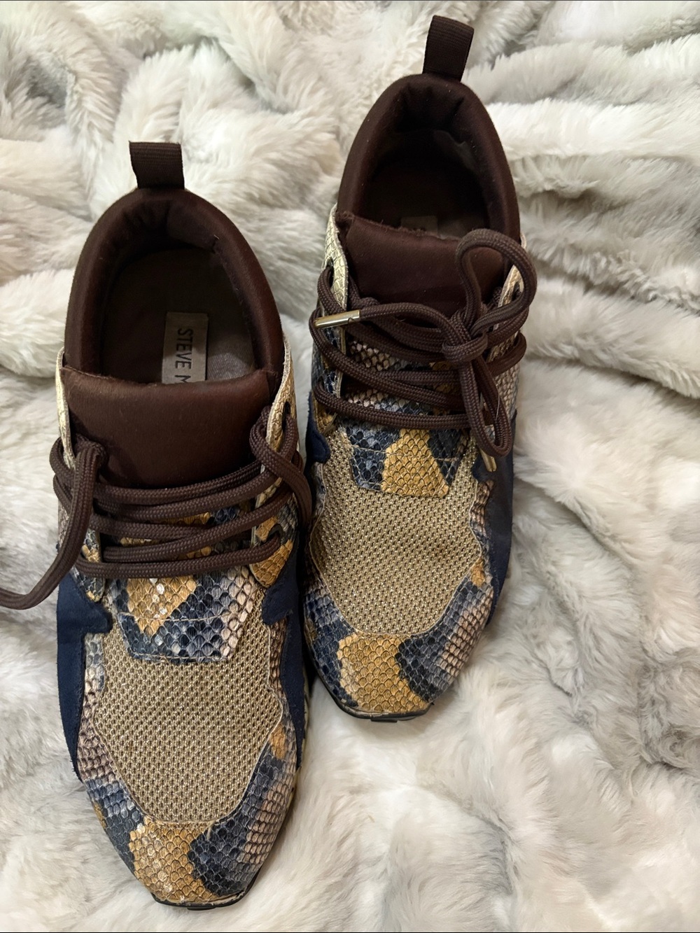 Steve Madden Multicolor Snake-Print & Mesh Sneakers 7
